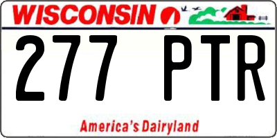 WI license plate 277PTR