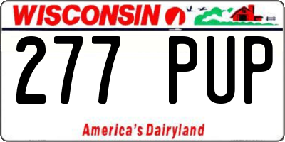 WI license plate 277PUP