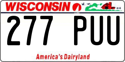 WI license plate 277PUU