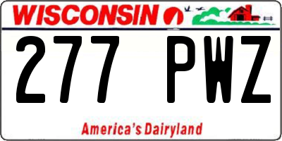 WI license plate 277PWZ