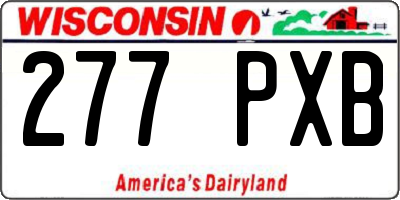 WI license plate 277PXB