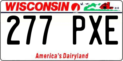 WI license plate 277PXE