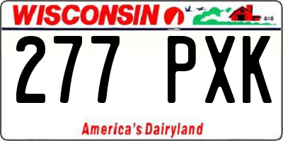 WI license plate 277PXK