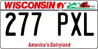 WI license plate 277PXL