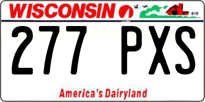 WI license plate 277PXS