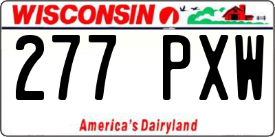 WI license plate 277PXW