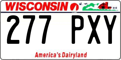 WI license plate 277PXY