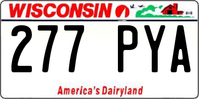 WI license plate 277PYA