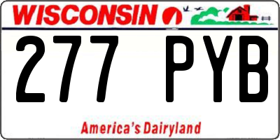 WI license plate 277PYB
