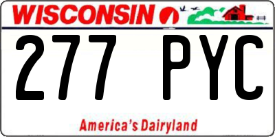 WI license plate 277PYC