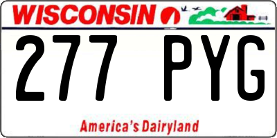 WI license plate 277PYG