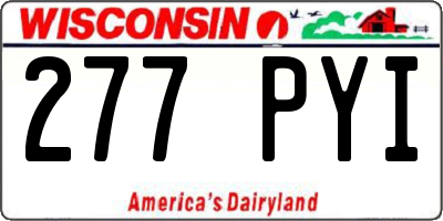 WI license plate 277PYI
