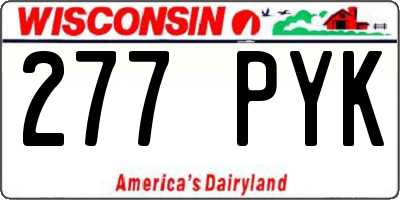 WI license plate 277PYK