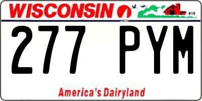 WI license plate 277PYM