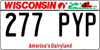 WI license plate 277PYP