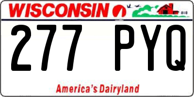 WI license plate 277PYQ