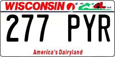 WI license plate 277PYR
