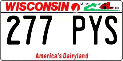 WI license plate 277PYS