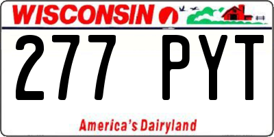 WI license plate 277PYT