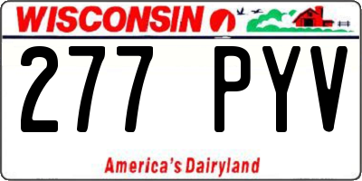 WI license plate 277PYV