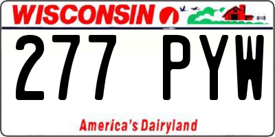 WI license plate 277PYW