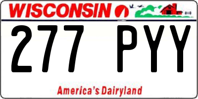 WI license plate 277PYY