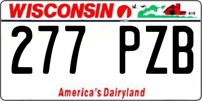 WI license plate 277PZB