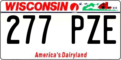 WI license plate 277PZE