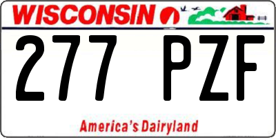 WI license plate 277PZF