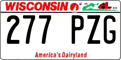 WI license plate 277PZG