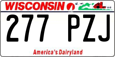 WI license plate 277PZJ