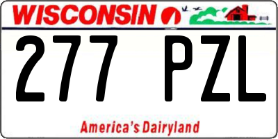 WI license plate 277PZL