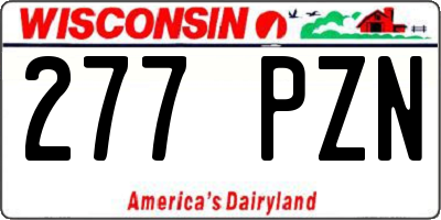 WI license plate 277PZN