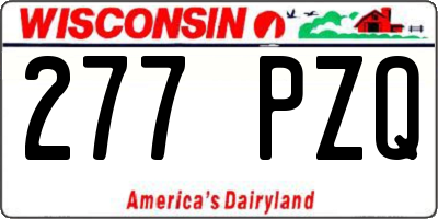 WI license plate 277PZQ