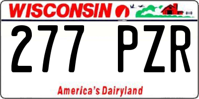 WI license plate 277PZR