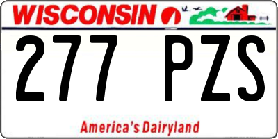 WI license plate 277PZS