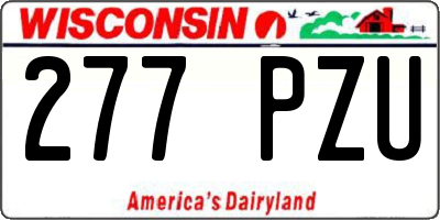 WI license plate 277PZU