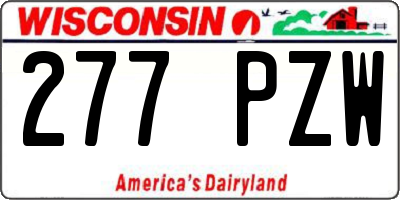 WI license plate 277PZW
