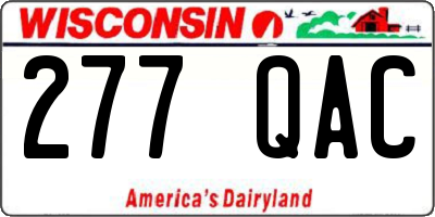 WI license plate 277QAC