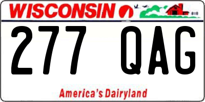 WI license plate 277QAG