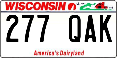 WI license plate 277QAK