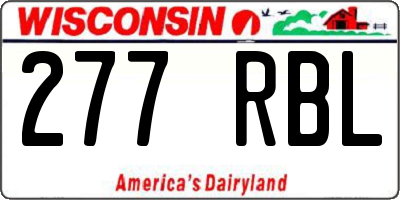 WI license plate 277RBL