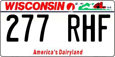 WI license plate 277RHF