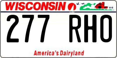 WI license plate 277RHO