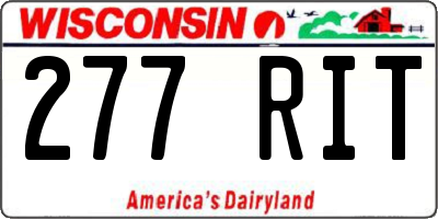 WI license plate 277RIT