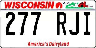 WI license plate 277RJI