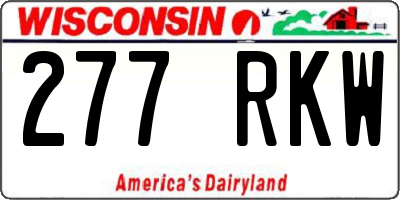 WI license plate 277RKW