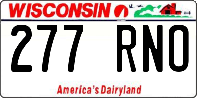 WI license plate 277RNO