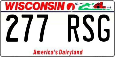 WI license plate 277RSG