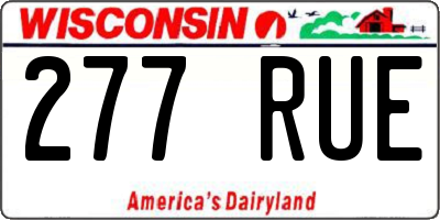 WI license plate 277RUE